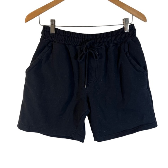 U.S. Apparel Black Knit Shorts Size Small Elastic Waistband Drawstring Pockets - Picture 1 of 5